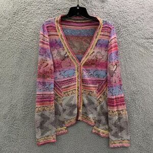 Aldo Martin's Blouse Womens Size 8 / Medium Top Striped Cotton Bamboo Pink